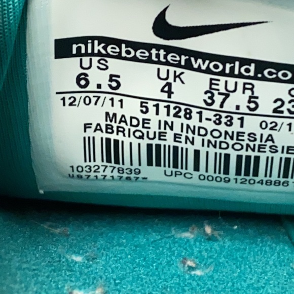 Nike free 5.0 Green Turquoise running shoes - Picture 8 of 8